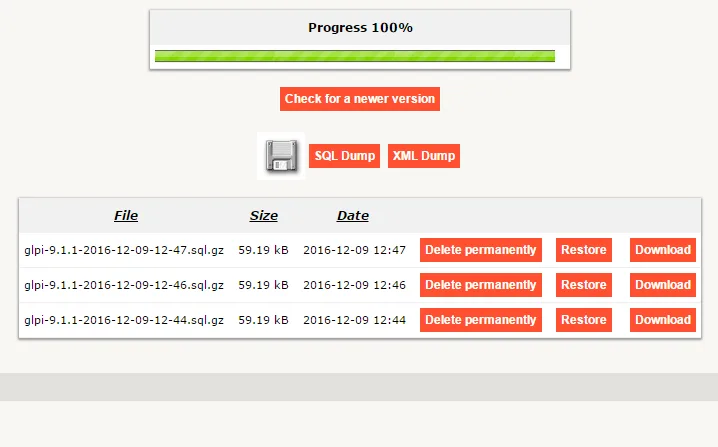 Backing up GLPI - the easy way