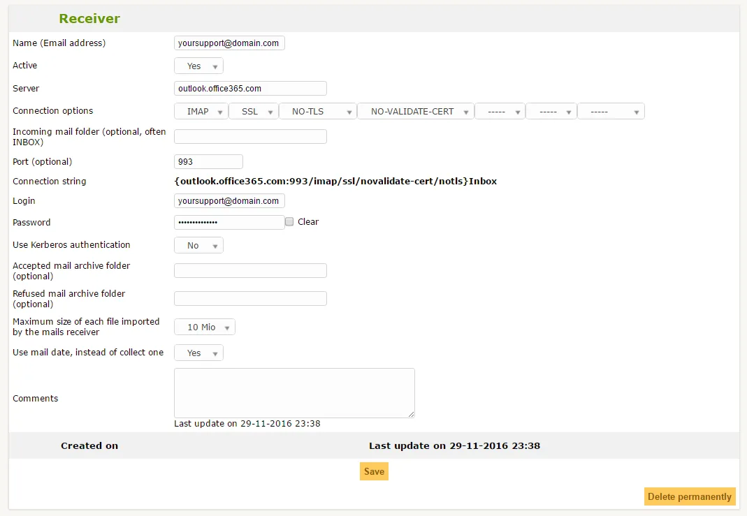 GLPI notifications with Gmail